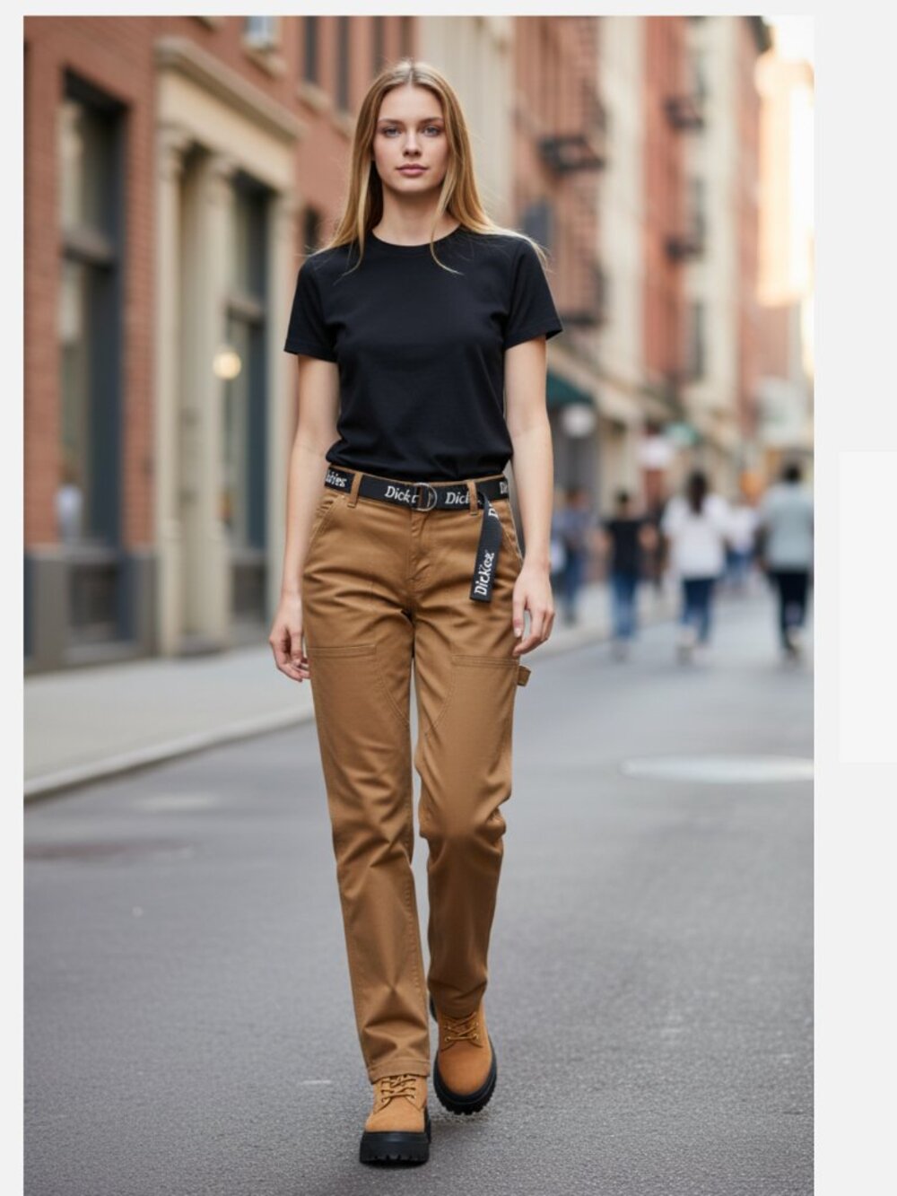 NWT Dickies Brown Duck Cargo Pants Relaxed Fit Utility Pants Belted 29R